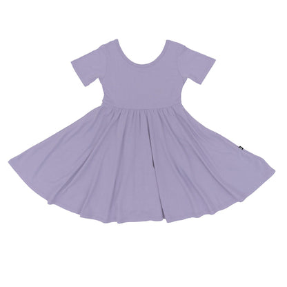 Flat lay of Kyte Baby Toddler Twirl Dress in Taro
