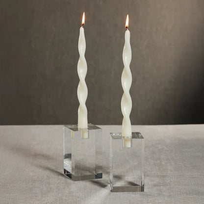TWIST FORMAL CANDLES- SET 2 12" WHITE