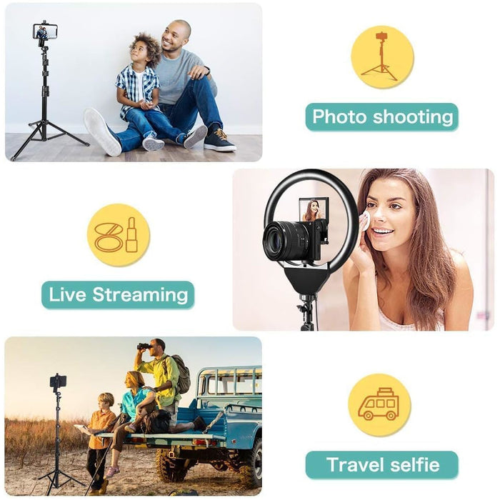 UBEESIZE 10’’ Selfie Ring Light with 62" Stand and Phone holder with Bluetooth shutter
