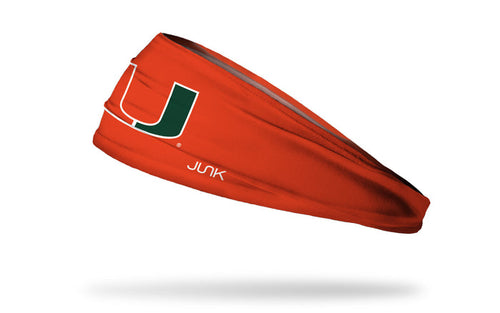 University of Miami: Logo Orange Big Bang Lite Headband - View 1