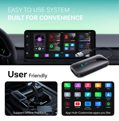 (Use code to save 20% OFF: L15) Play2Video Ultra Wireless CarPlay/Android Auto All-in-1 Adapter