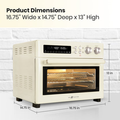 VAL CUCINA - Roma Air Fryer Toaster Oven & Cutting Board - Almond Cream