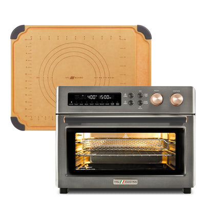 VAL CUCINA - Roma Air Fryer Toaster Oven & Cutting Pastry Board - Black Matte