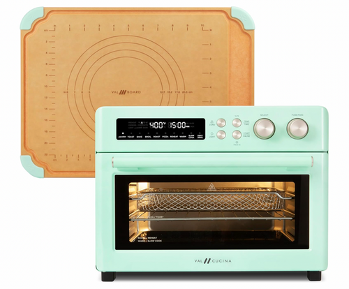 VAL CUCINA -Roma Air Fryer Toaster Oven & Cutting Pastry Board - Green