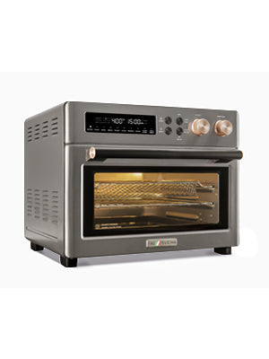 VAL CUCINA 10-IN-1 AIR FRYER TOASTER OVEN- METALLIC GREY STAINLESS STEEL (Refurbished)