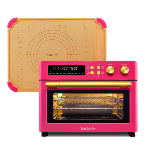 VAL CUCINA-Air Fryer Toaster Oven & Cutting Pastry Board - Hot Pink