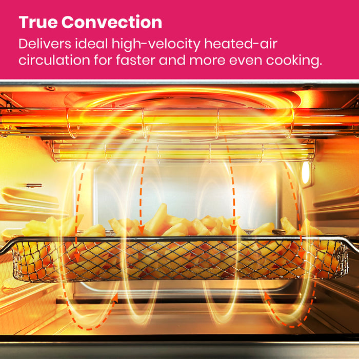 VAL CUCINA Pink 10-in-1 Retro Air Fryer Toaster Oven