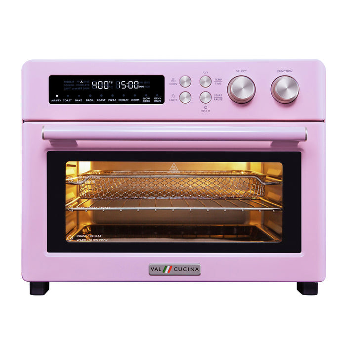 VAL CUCINA Roma 10-in-1 Retro Pink Air Fryer Toaster Oven