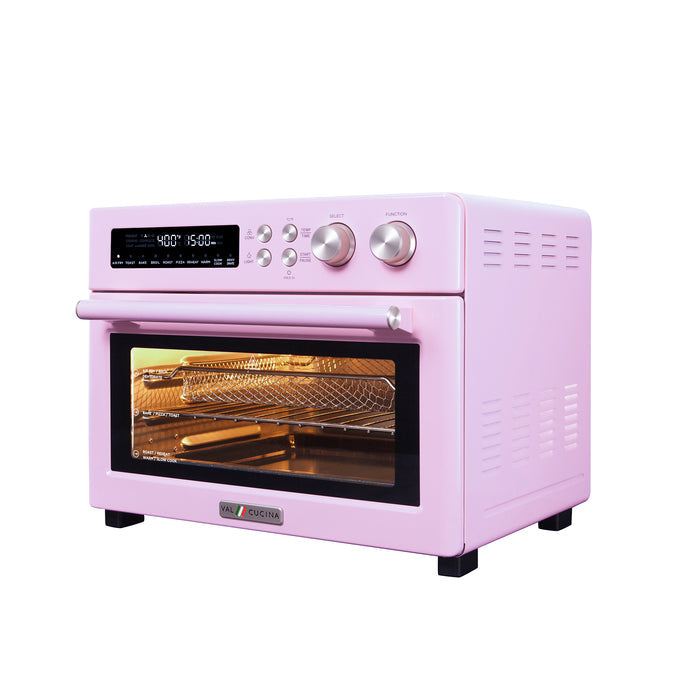 VAL CUCINA Roma 10-in-1 Retro Pink Air Fryer Toaster Oven