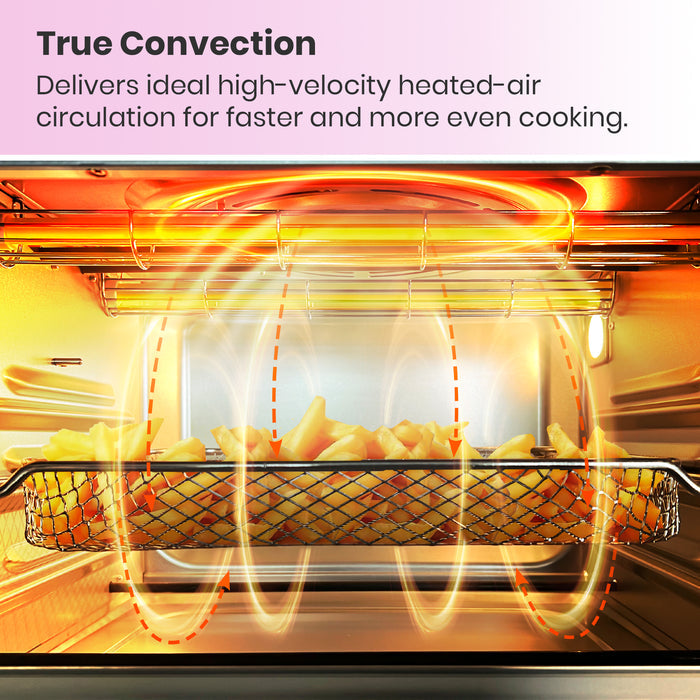VAL CUCINA Roma 10-in-1 Retro Pink Air Fryer Toaster Oven