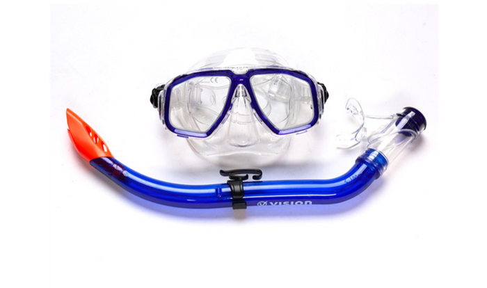 Vision Junior Pvc Mask And Kids Snorkel Set - Blue