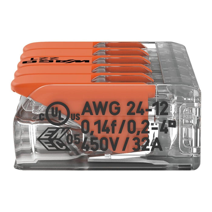 WAGO 221-415 32A 5-Way Lever Connectors - Pack of 3 by Wago - The Pi Hut