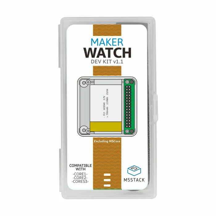 Watch Development Kit w/ Orange Strap (Excluding Core) v1.1 - m5stack-store