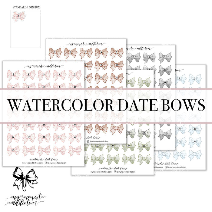 Watercolor Date Bows