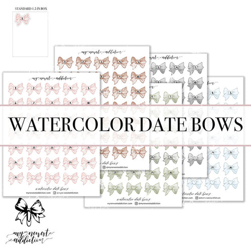 Watercolor Date Bows