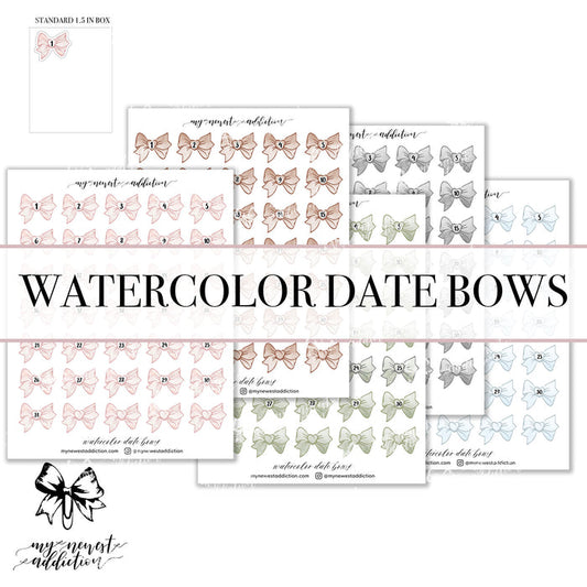 Watercolor Date Bows