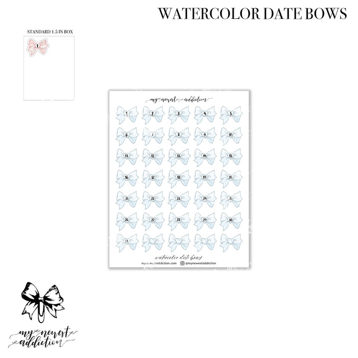 Watercolor Date Bows