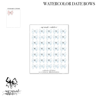 Watercolor Date Bows