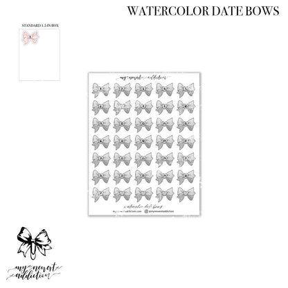 Watercolor Date Bows