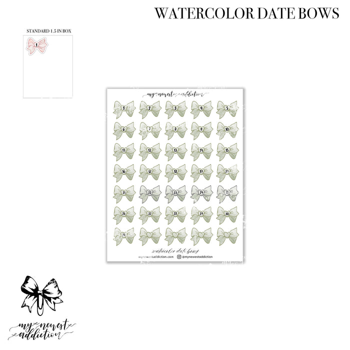 Watercolor Date Bows