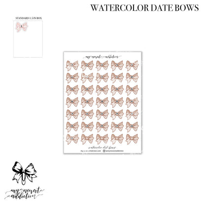 Watercolor Date Bows