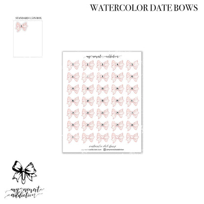 Watercolor Date Bows