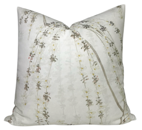 Weeping Blossom Pillow Cover in Beige, Thibaut Pillows