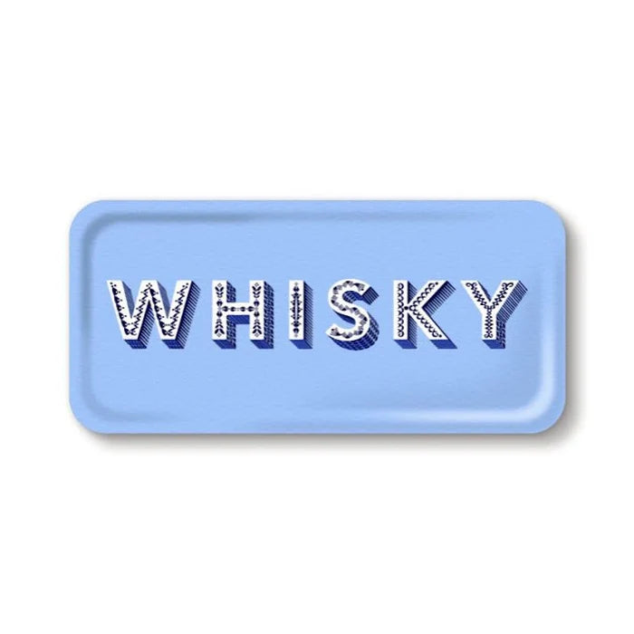 WHISKY BLUE TRAY 32X15CM
