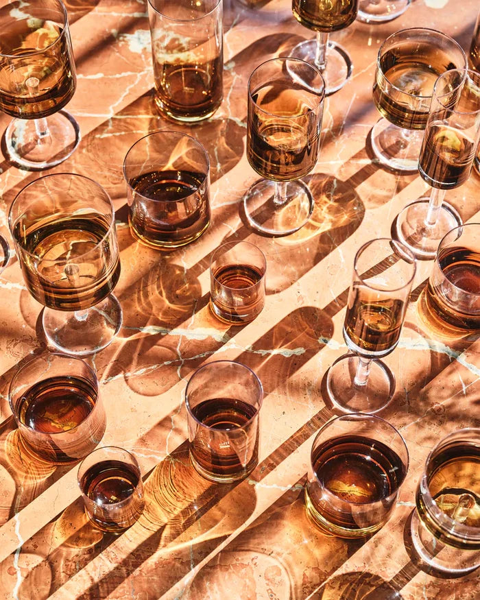 WHISKY GLASS AMBER ZUMA SET OF 4