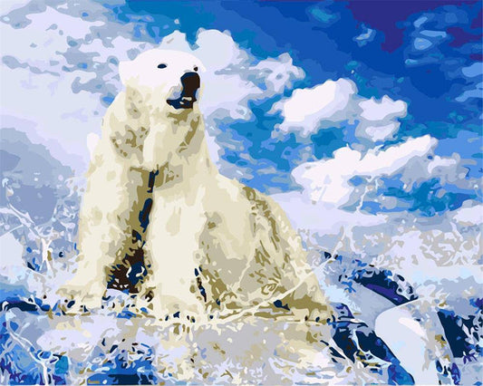 White Sky and Bear Paint By Numbers Kit