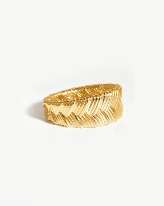 Wide Braid Ring | 18ct Gold Plated Rings Missoma