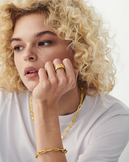 Wide Braid Ring | 18ct Gold Plated Rings Missoma