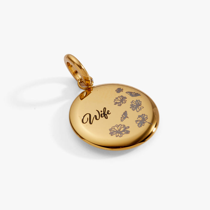 Wife Flower Disc Charm