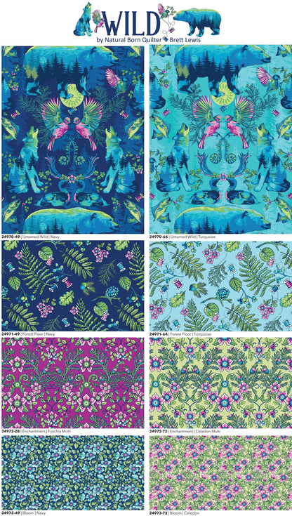 Wild Fat Quarter Stack, Northcott 15 Fat Quarter Fabrics