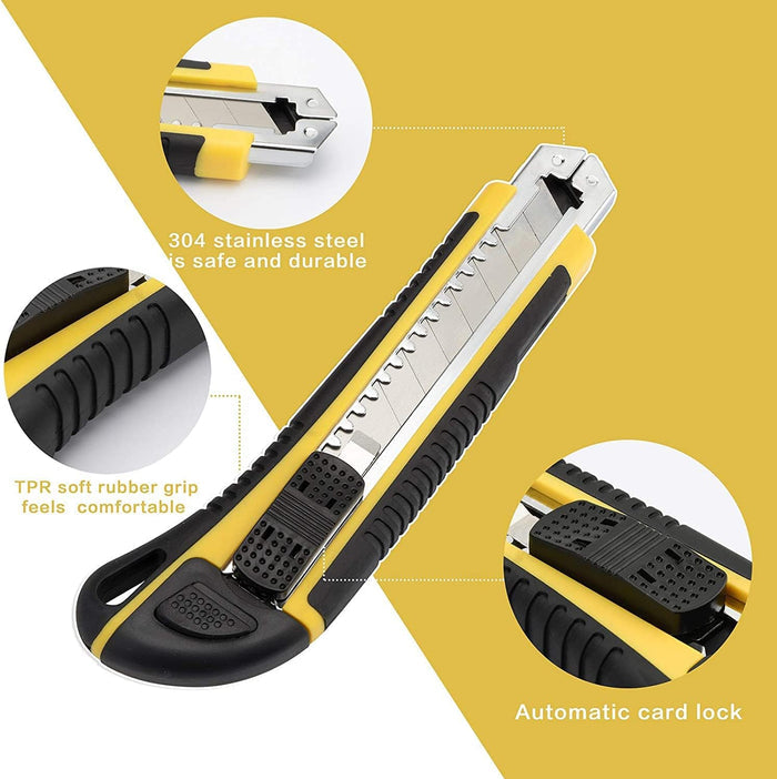 Wiltop Utility Knife Retractable Box Cutter With 2 Extra Blade