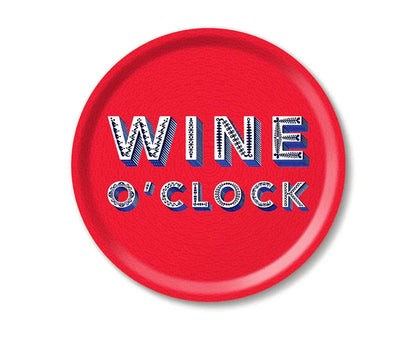 WINE O CLOCK ROUND TRAY 31CM