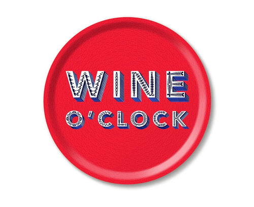 WINE O CLOCK ROUND TRAY 31CM