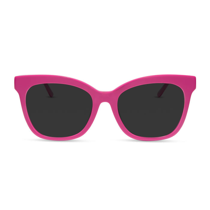 diff eyewear featuring the winston cat eye prescription sunglasses with a bright pink frame front view