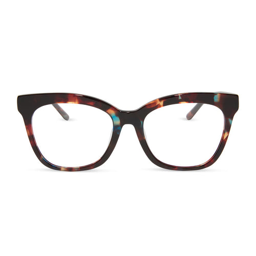 diff eyewear featuring the winston square prescription glasses with a confetti tortoise frame front view