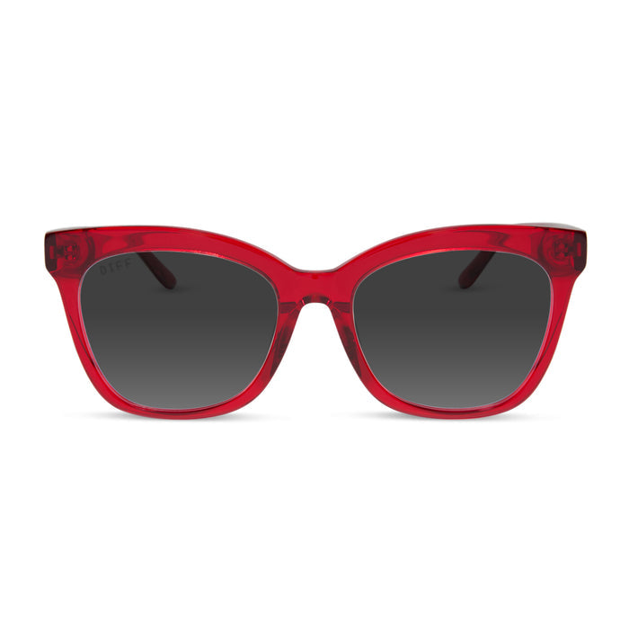 diff eyewear featuring the winston square prescription sunglasses with a red hot summer frame front view