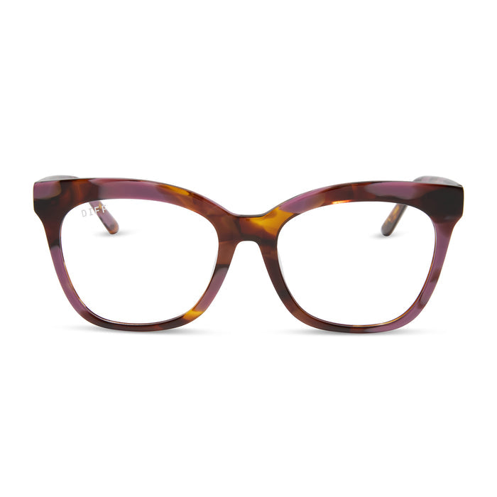 diff eyewear winston prescription glasses with a torino tortoise frame front view