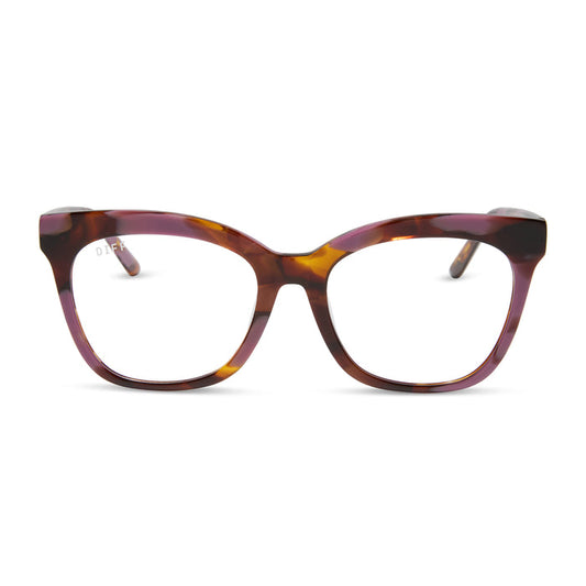 diff eyewear winston prescription glasses with a torino tortoise frame front view