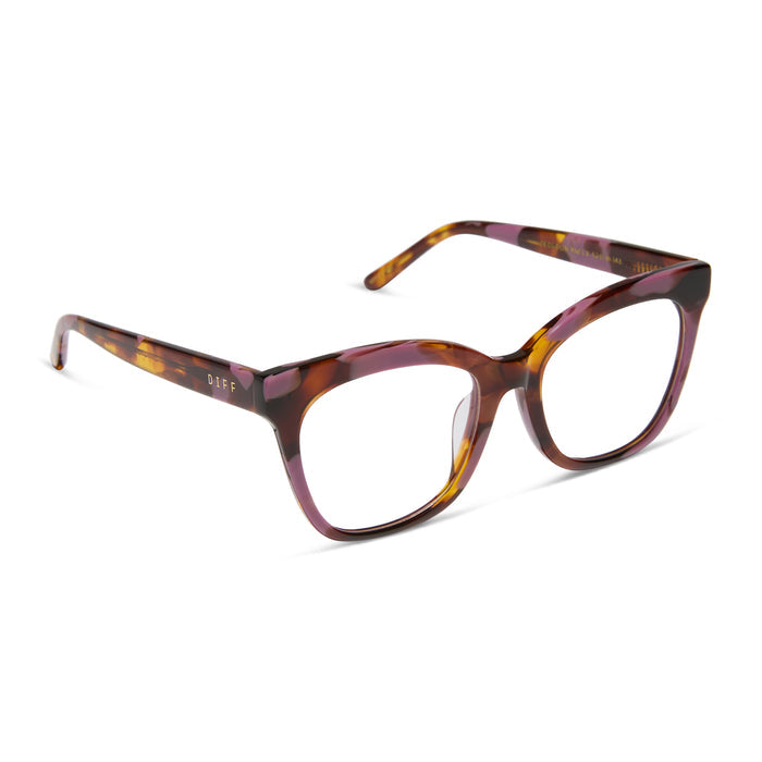 diff eyewear winston prescription glasses with a torino tortoise frame angled view
