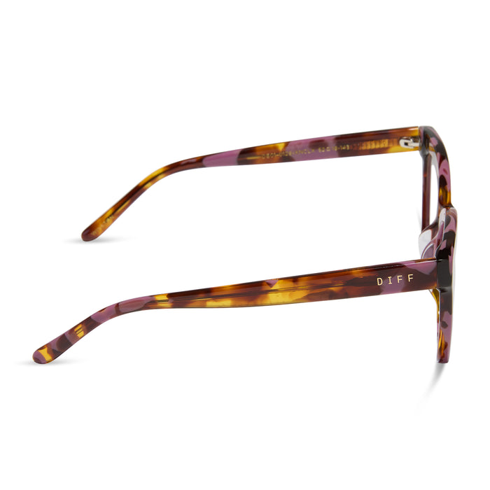 diff eyewear winston prescription glasses with a torino tortoise frame side view