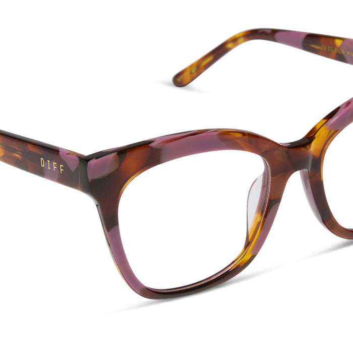diff eyewear winston prescription glasses with a torino tortoise frame detailed view