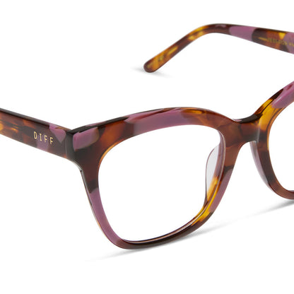 diff eyewear winston prescription glasses with a torino tortoise frame detailed view