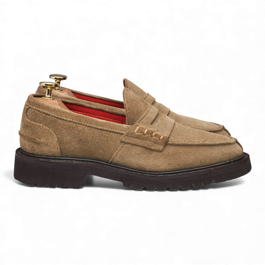 Women's 'Eva' Stone Suede Loafers UK 3.5