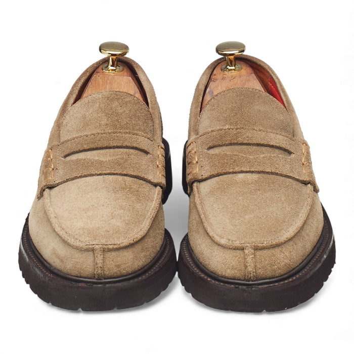 Women's 'Eva' Stone Suede Loafers UK 3.5