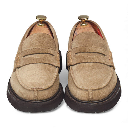 Women's 'Eva' Stone Suede Loafers UK 3.5