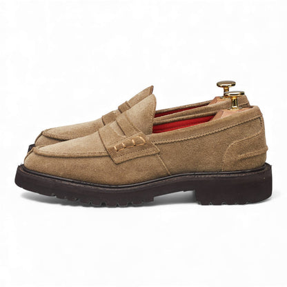 Women's 'Eva' Stone Suede Loafers UK 3.5